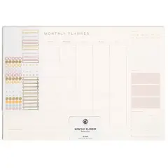 U Brands Undated 18-Month Desktop Calendar 17"x12" Mottled Dye: Perforated Pages, Multicolored, Adult Stationery