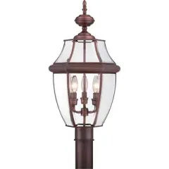 Quoizel Lighting Newbury 3 - Light Post Light in  Aged Copper