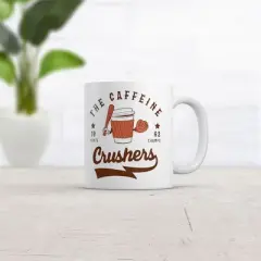 Crazy Dog The Caffeine Crushers Mug Funny Baseball Team State Champs Coffee Cup-11oz