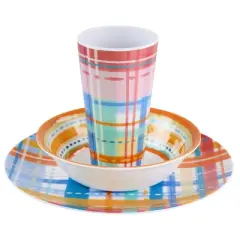 Gibson Laurie Gates California Designs Casablanca 12 Piece Melamine Dinnerware Set in Multi