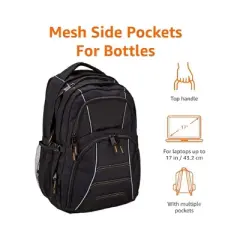 Summit Adventure Black Laptop Backpack With Padded Sleeve