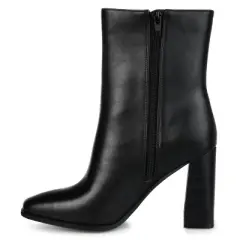 Journee Collection Womens January Tru Comfort Foam Inside Zip Stacked Heel Booties