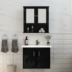 Basicwise Mirror Wall Mounted Cabinet For the Bathroom and Vanity with Adjustable Shelves
