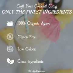 Crafted Cocktails Pina Colada Mix: 6 Pack: 80 Calories Per Serving, Premium Coconut Cream, Pineapple Juice and Organic Agave&nbsp; 8 Cocktails Per Bottle