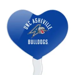 UNC Asheville Bulldogs Logo Heart Love Cupcake Picks Toppers Decoration Set of 6