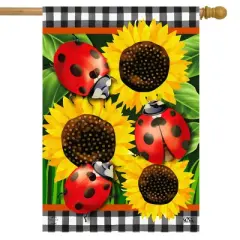 Ladybugs And Sunflowers Summer House Flag Floral Everyday 28" x 40" Briarwood Lane