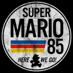 Men's Nintendo Super Mario Retro Rainbow Ring  T-Shirt - Black - 1X Big Tall