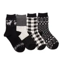 MUK LUKS Women's 4 Pack Holiday Boot Socks