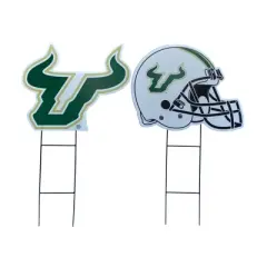 NCAA South Florida Bulls 2pk Logo and Helmet Garden Stake Set