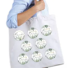 Big Dot of Happiness Boho Botanical Bride - 3 inch Greenery Bridal Shower and Wedding Party Badge - Pinback Buttons - Set of 8