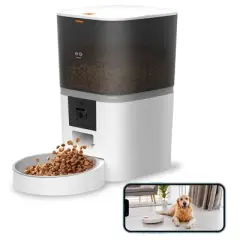 Geeni PetConnect Feeder + CAM 6L Smart Pet Feeder with Camera: Automated, App-Controlled, Treat Dispenser