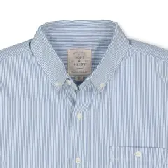 Hope & Henry Mens' Organic Cotton Seersucker Button Down Shirt