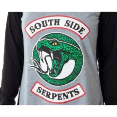 Riverdale Women's Southside Serpents Raglan Sleep Shirt Pajama Nightgown