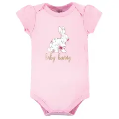 Little Treasure Baby Girl Cotton Bodysuits 3pk, Baby Bunny