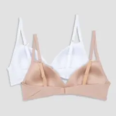 Hanes 2pk Wire Free Bra - Beige/White 
