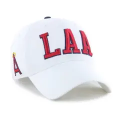 MLB Los Angeles Angels White Cooperstown Clique Hat: Adjustable Cotton Baseball Cap