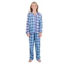 Sleep On It Girls 2-Piece Bmj Coat Pajama Set - Plaid Block