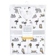 Hudson Baby Unisex Baby Long Sleeve Muslin Sleeping Bag, Wearable Blanket, Sleep Sack, Modern Safari