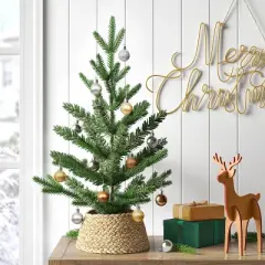 24" Mini Artificial Christmas Tree with Black Base - Wondershop&trade;: Tabletop Green Faux Floral, Indoor Decor