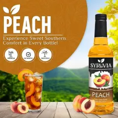 Syruvia Peach Syrup - 25.4 fl oz. Premium Flavoring Syrup For Coffee