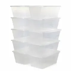 Life Story 6L Shoe and Closet Storage Box Stacking Containers, Clear (40 Pack)