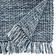 Saro Lifestyle Woven Runner, Navy Blue, 16" x 72"