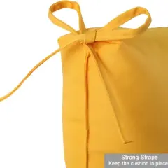 FURNIinspire Outdoor Seat Cushions 2 Pcs Set High Back Patio Chair Cushions, Solid Color Seat Cushion For Garden Porch, Yellow, 44"*22"*4"