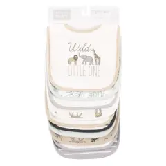 Hudson Baby Infant Unisex Cotton Bibs, Modern Neutral Safari, One Size