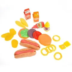 Insten 26 Piece Play Grill Food, Burger & Hot Dog Fast Food Cooking Play Set