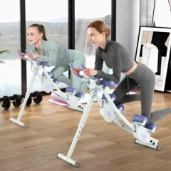 Costway Ab Machine Foldable Core & Abdominal Workout Trainer Cruncher Adjustable Heights