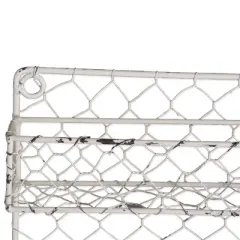 Design Imports Antique White 4 Row Chicken Wire Spice Rack