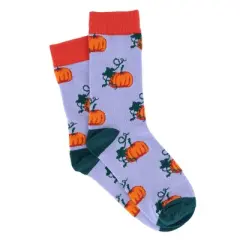CTM Women's Fall Halloween Pumpkin Novelty Socks (1 Pair)