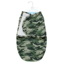Hudson Baby Infant Boy Plush Faux Fur Swaddle Wrap, Camo, 0-3 Months