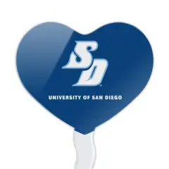 University of San Diego Primary Logo Heart Love Cupcake Picks Toppers Decoration Set of 6