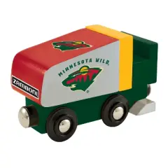 MasterPieces Officially Licensed NHL Minnesota Wild Wooden Toy Zamboni Train Engine For Kids