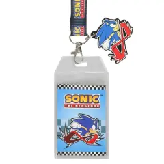 Sonic the Hedgehog Modern Lanyard with Breakaway Rubber Charm and ID Sleeve