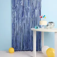 Holographic Metallic Fringe Backdrop Blue - Spritz&trade;