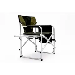 DSVIMOY Folding Chair, Padded Folding Outdoor Chair with Storage Pockets, Directors Chair for Camping, Green, 24.2"*18.9"*31.5"