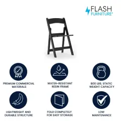 Flash Furniture HERCULES Series 800 lb. Capacity Resin Folding Chair with Slatted Seat