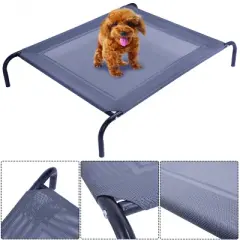 Tangkula Steel Frame Elevated Dog Cat Bed Large Pet Cot Indoor Outdoor