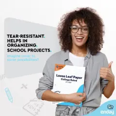 Loose Leaf Paper, Wide Ruled, &ndash; 8" x 10.5" White Filler Paper, 3-Hole Punched for 3-Ring Binders, Bulk Notebook Paper for School & Office