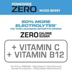 POWERADE Zero Mixed Berry Sports Drink - 8pk/20 fl oz Bottles