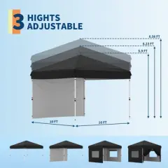 Pop Up Canopy Tent, Heavy Duty Outdoor Canopy W/ Removable Sidewall, Portable Tent Gazebo, Instant Tent Shelter for Parties, Events, & Vendors