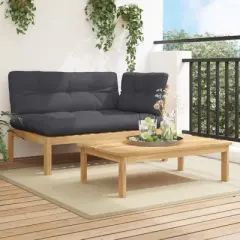 vidaXL Patio Sofa Set Anthracite Solid Acacia wood Standard
