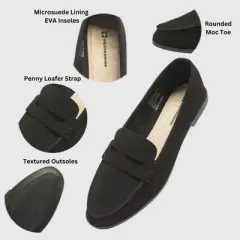 Alpine Swiss Abby Womens Penny Loafers Slip On Flats Comfortable Office Shoes