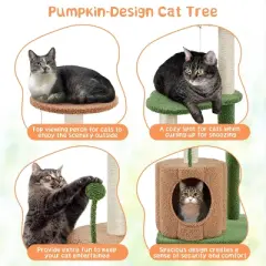 Yaheetech 42" H Cat Tree Cat Tower for Indoor Cats , Green/Brown