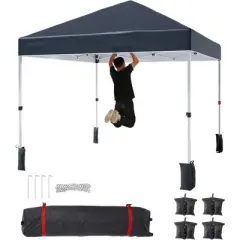 Outdoor Tent, Portable Coating Tent 10 x 10 ft, Picnic Tent, Folding Canopy Tent with Hand Bag, Waterproof Windproof UV Protection Tent, Navyblue