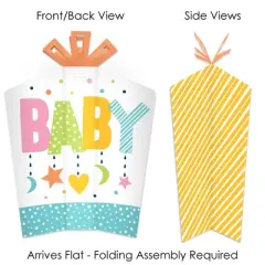 Big Dot of Happiness Colorful Baby Shower - Table Decorations - Gender Neutral Party Fold and Flare Centerpieces - 10 Count