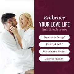 Organic Maca Root Capsules for Women, Peruvian Maca 2250MG Extra Strength, Supports Energy, Hormone Balance & Menopause, SMNutrition, 120ct