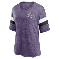 NFL Baltimore Ravens Women's Blitz Marled Left Chest Short Sleeve T-Shirt